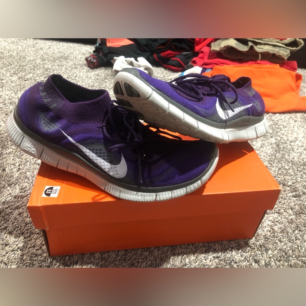 Nike free flyknit + sock moc trainer purple